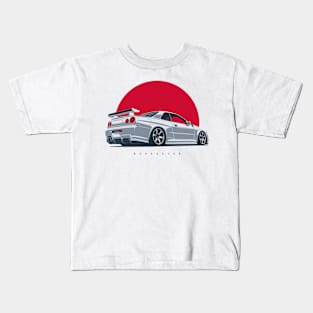 Skyline R34 white Kids T-Shirt